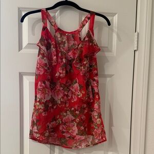 Kut from the Kloth Red Floral Chiffon Blouse